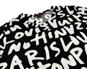 LOUIS VUITTON Vintage Graffiti T-shirt #M Top Logo Black White Modal Rank AB+