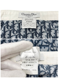 Christian Dior Vintage Trotter Monogram Logo Shirt Top #36 Button Blue Rank AB