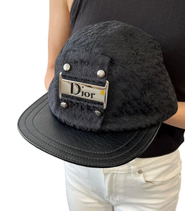 Christian Dior Vintage Trotter Monogram Hat #58 Cap Black Polyester Rank AB+