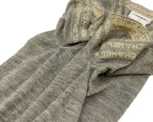CHANEL Vintage 99C CC Logo Knit Cardigan #38 Top Gray Cashmere Rank AB
