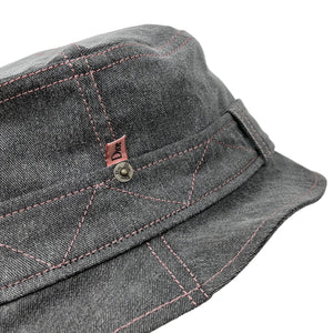 Christian Dior Vintage Logo Denim Bucket Hat #58 Gray Pink Cotton Rank AB