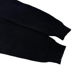 HERMES Vintage H Logo Turtleneck Sweater Top Knit Black White Wool Rank AB