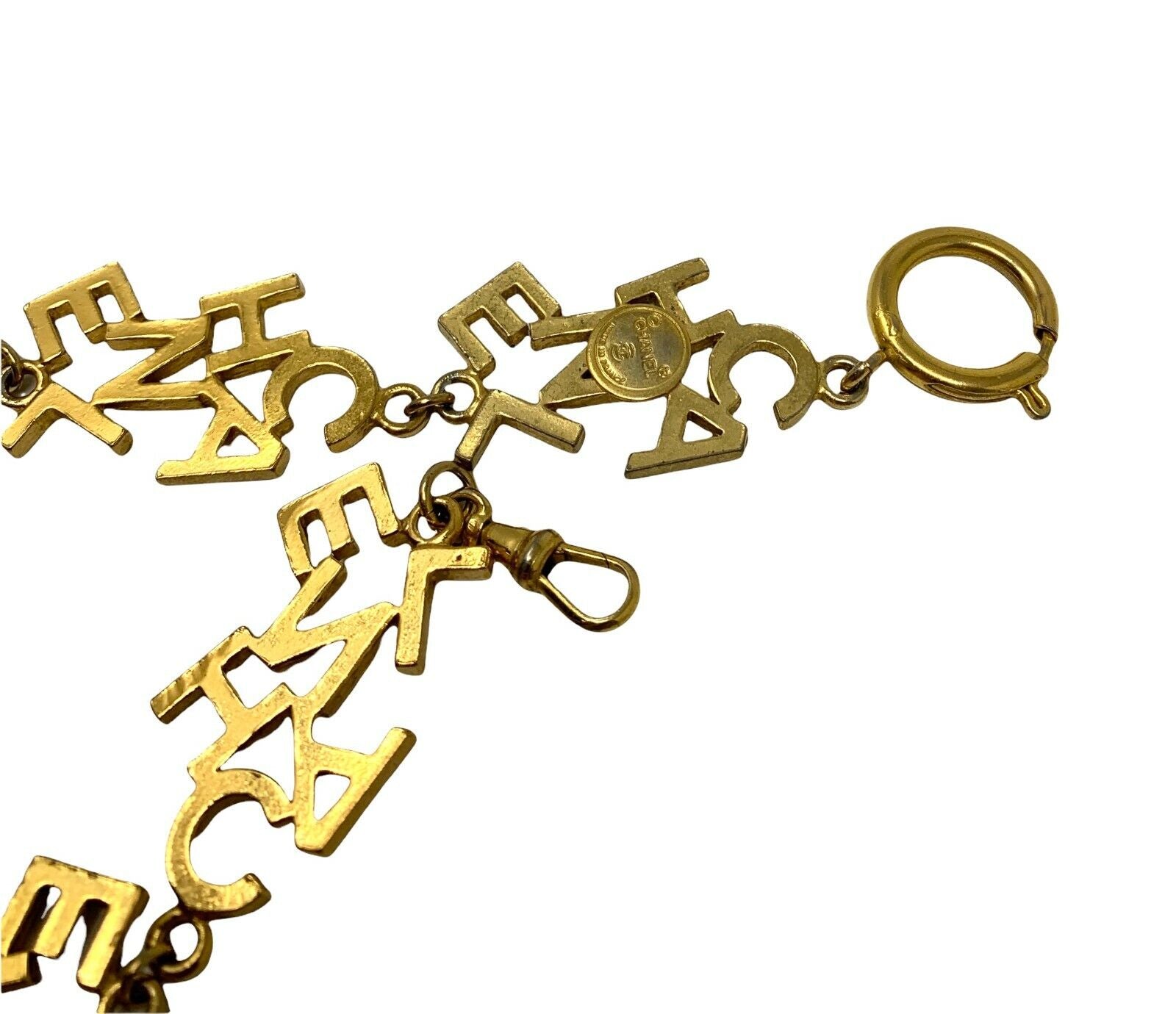 CHANEL Vintage Logo Choker Necklace Fashion Jewelry Accessory Gold RankAB