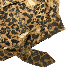 Christian Dior Vintage Galliano Cropped Jacket #40 Leopard Brown Cotton RankAB+