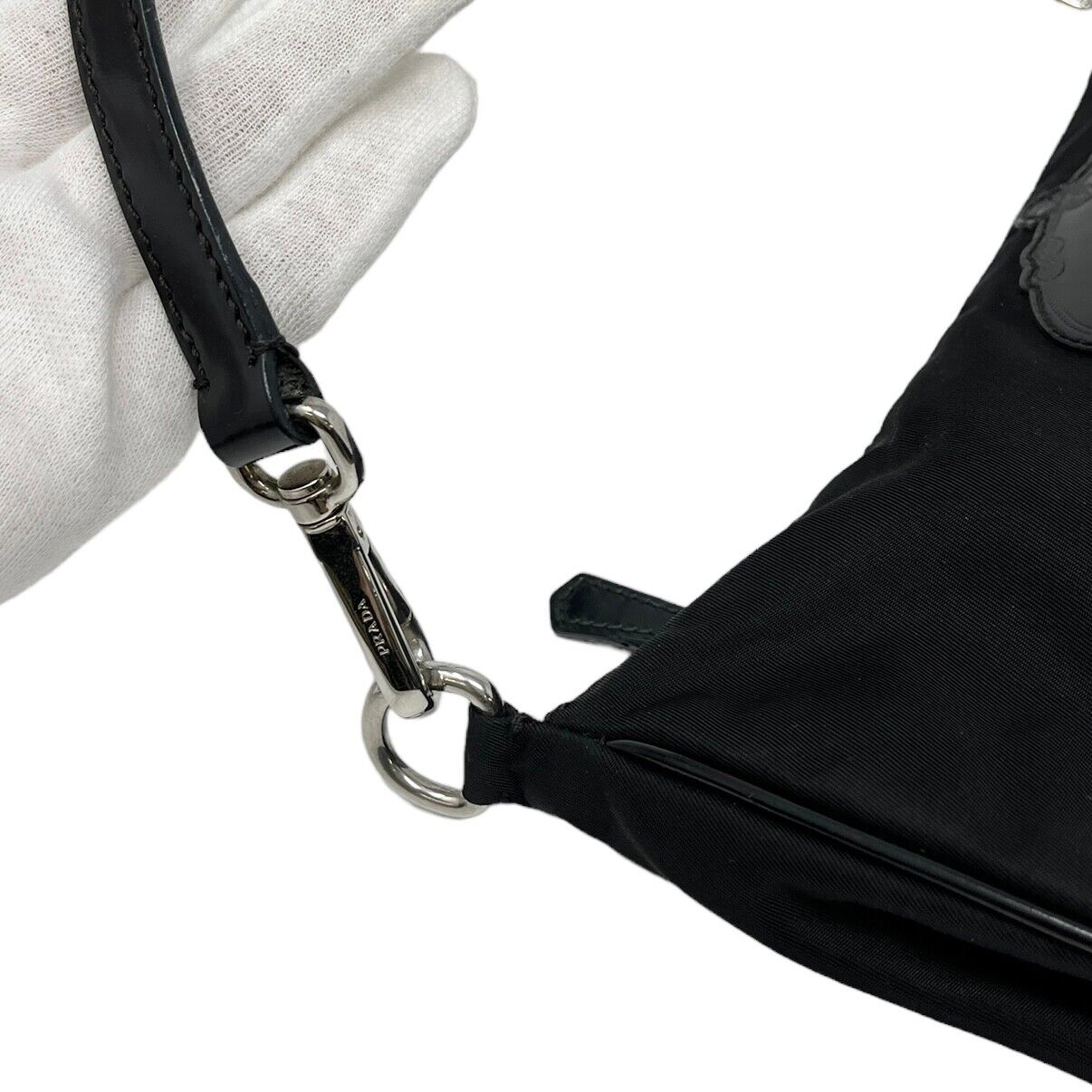 PRADA Vintage Logo Pochette Mini Shoulder Bag Zip Black Nylon Rank AB