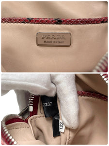 PRADA Vintage Logo 2way Mini Shoulder Bag Zip Padlock Red Leather RankAB