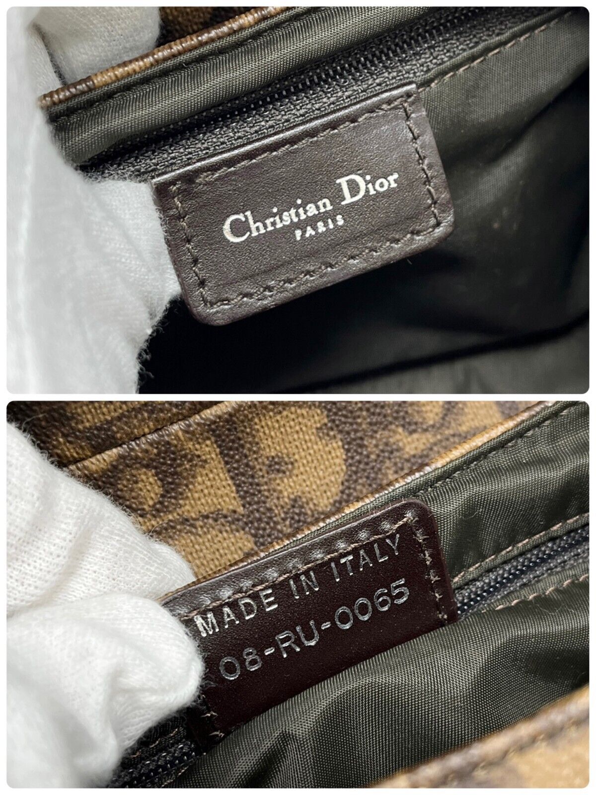 Christian Dior Vintage Trotter Monogram Romantique Mini Bag Ribbon Brown RankAB