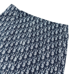 Christian Dior Vintage Trotter Monogram Skirt #36 Bottoms Blue Cotton Rank AB