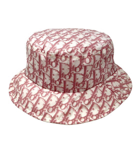 Christian Dior Vintage Trotter Monogram Bucket Hat #58 Polyester Pink RankAB
