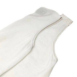 CHANEL Vintage 08C Big CC Logo Pants Suits #38 Tank Top White Cotton Rank AB