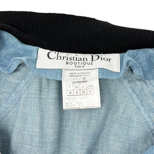 Christian Dior Vintage Logo Lace up Denim Jacket #36 John Galliano Blue RankAB