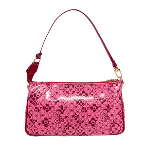 LOUIS VUITTON Vintage Cosmic Blossom Logo Pochette Mini Bag Pink Rank AB+