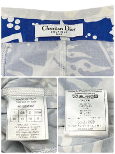 Christian Dior Vintage SURF Logo Bustier Corset #40 Lace Up Blue Cotton RankAB+