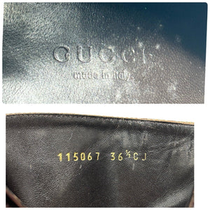 GUCCI Vintage GG Monogram Boots #36.5 US 6 Horsebit Beige Brown Canvas RankAB