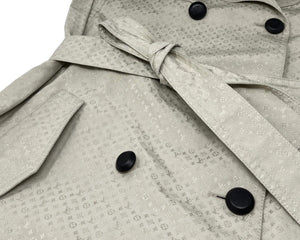 LOUIS VUITTON Vintage LV Monogram Trench Coat #36 Gray Polyester Button RankAB+