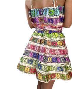 Roberto Cavalli Vintage Multicolor Sleeveless Mini Skirt Dress #40 Silk RankA