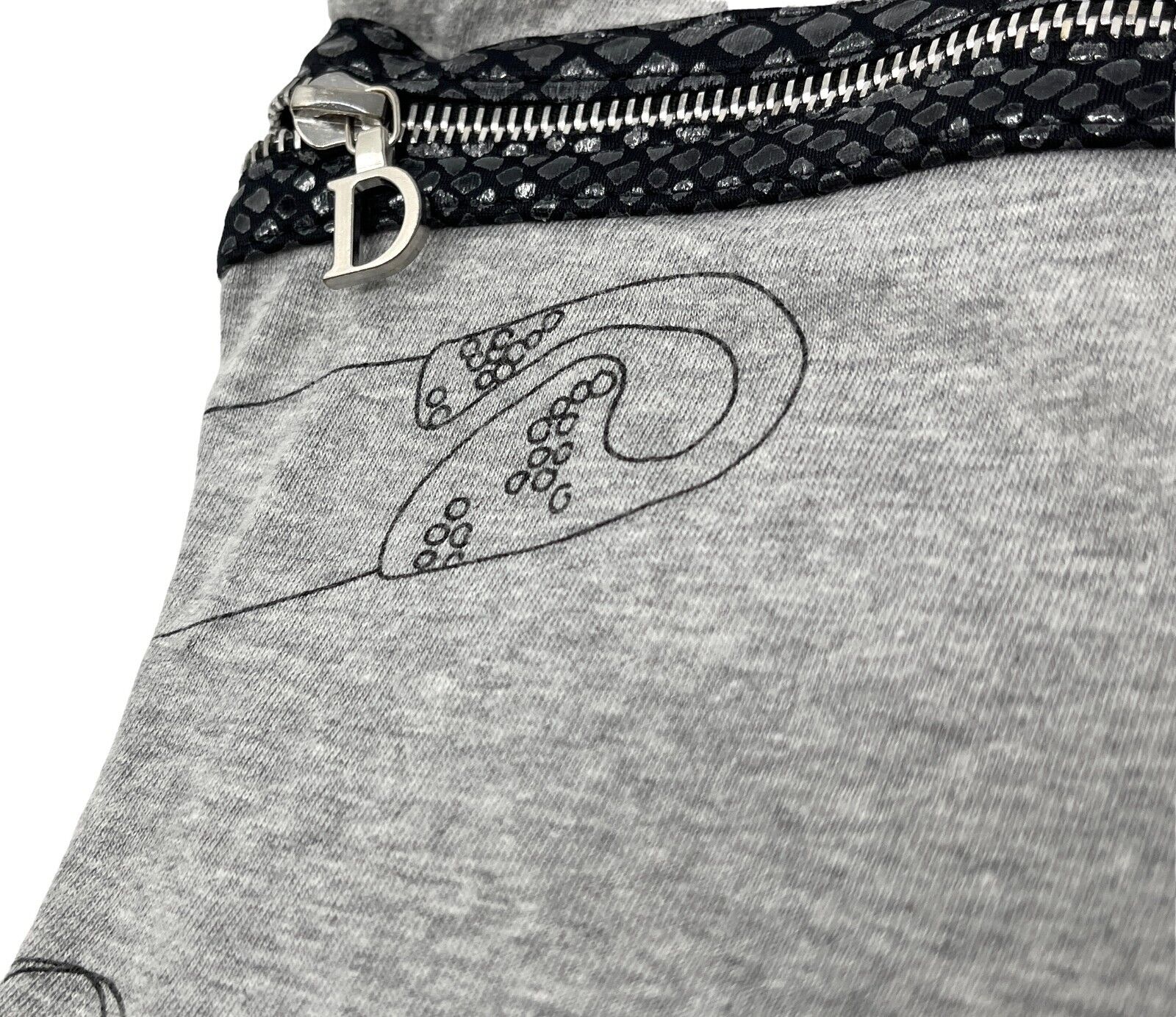 Christian Dior Vintage Logo T-shirts #38 Safety Pin Pattern Top Gray RankAB