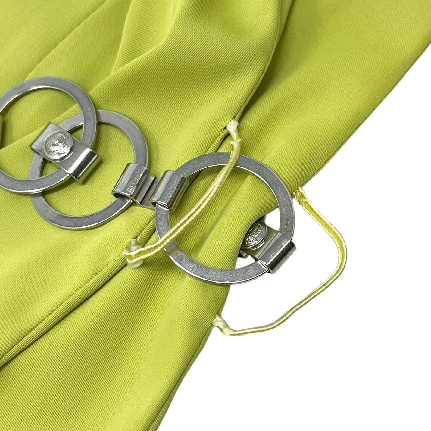 VERSACE JEANS COUTURE Vintage Medusa Dress #38 Chain Belt Green Acetate RankAB+