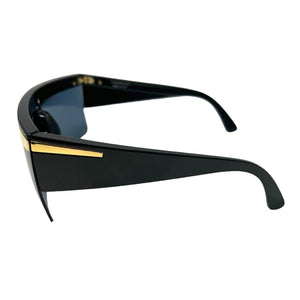 GIANNI VERSACE Vintage Logo Sunglass Blue Black Gold Shades Plastic Rank AB