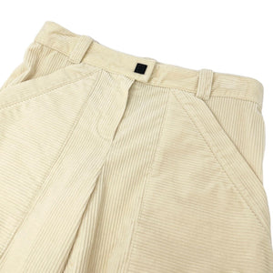 CHANEL Sport Vintage 03A CC Mark Corduroy Pants #36 Zip Cream Cotton Rank AB