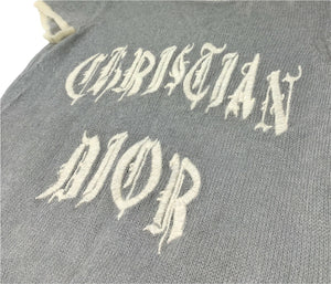Christian Dior Vintage Logo Short Sleeve Sweater Tops #36 See-through RankAB