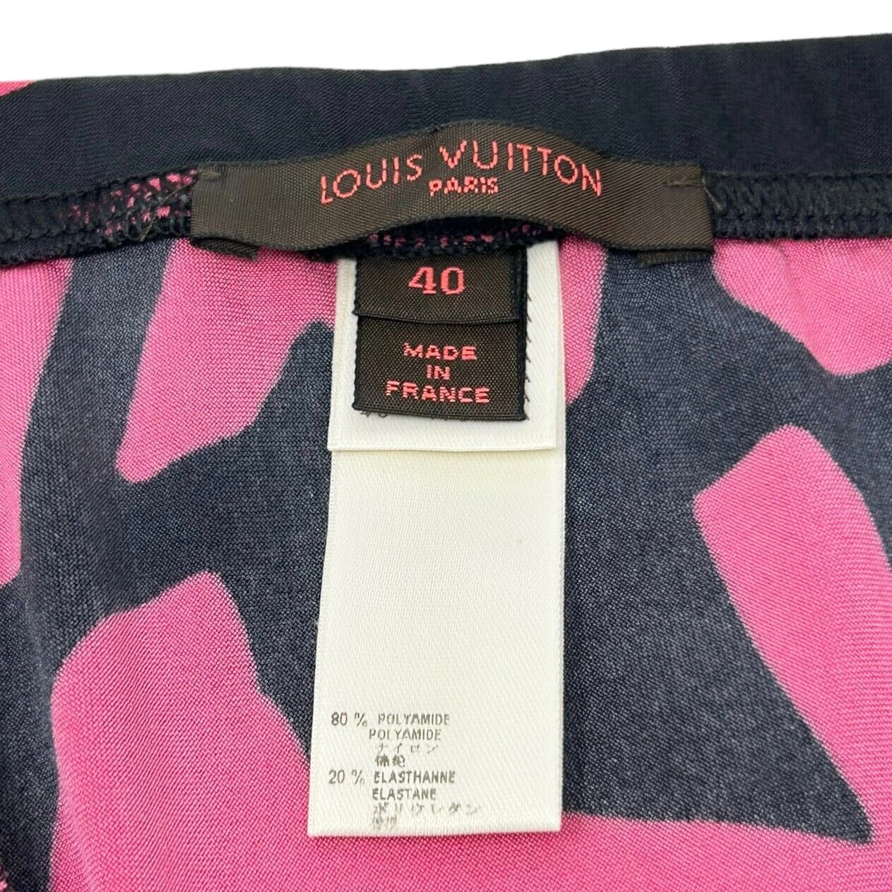 LOUIS VUITTON Vintage Graffiti Logo Leggings #40 Pants Pink Letter RankAB