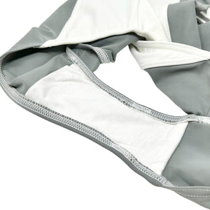 CHANEL Vintage 01P Coco Mark Logo Swimwear #40 One-piece Gray Nylon RankAB