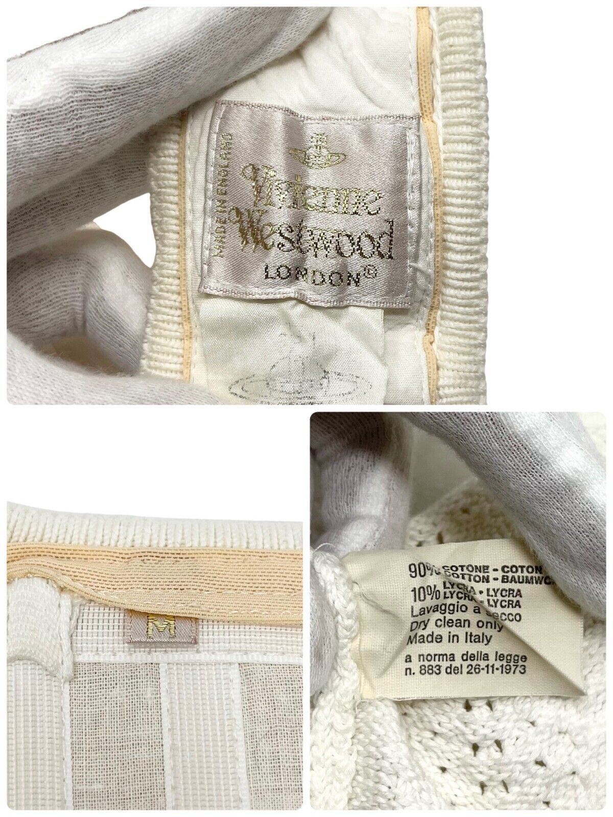 Vivienne Westwood Vintage Corset Bustier #M Knit Cotton Lycra White RankAB