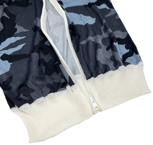 Christian Dior Vintage Zipped Jacket #38 Camouflage Viscose Gray Blue RankAB