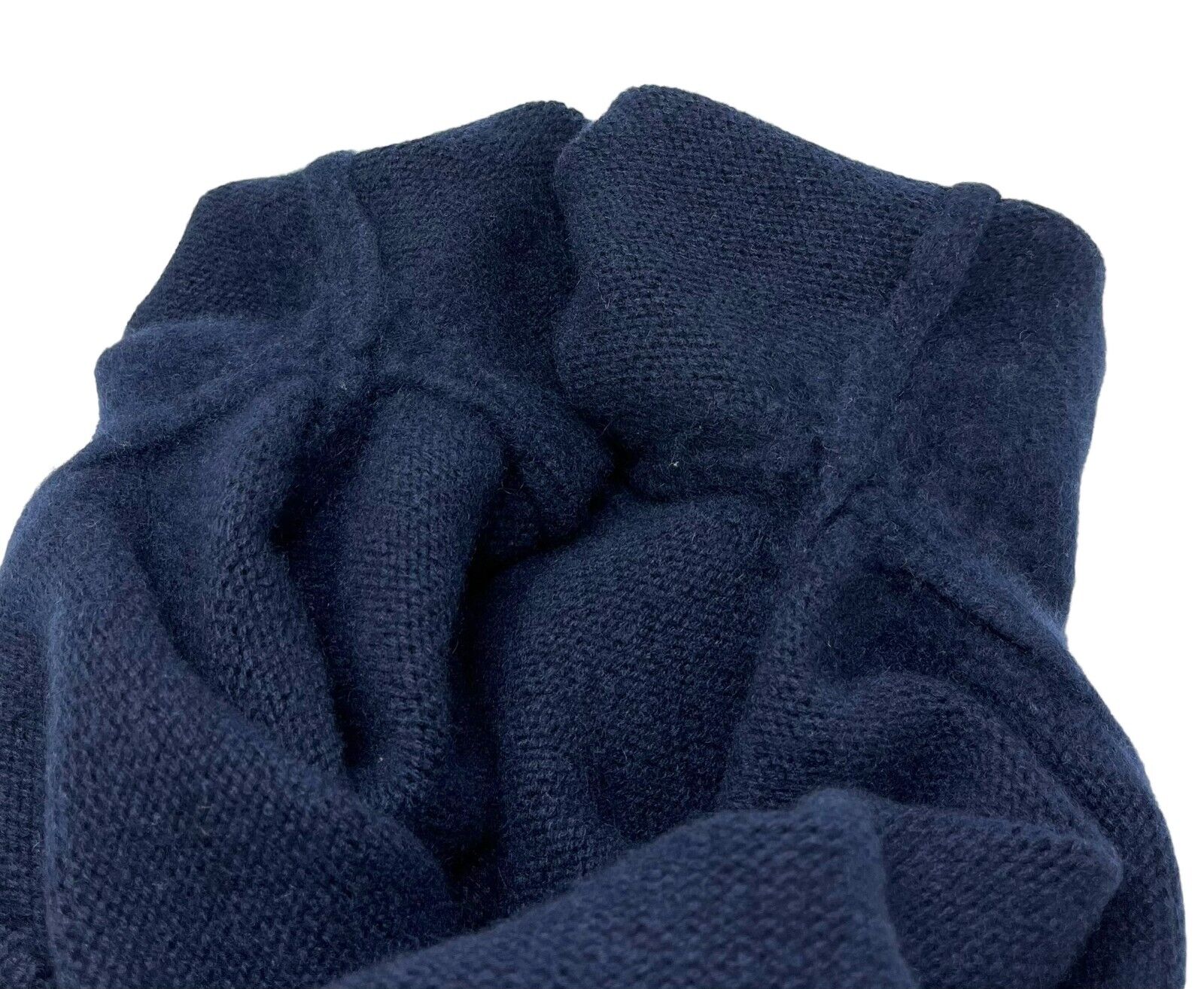 CHANEL Vintage P44576 Coco Mark Logo Sweater Top #36 Dark Blue Cashmere RankAB