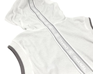 CHANEL Sport Vintage 08P CC Logo Sleeveless Zipped Hoodie #40 White RankAB