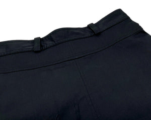 CHANEL Sport Vintage 03A CC Logo Mini Skirt #38 Black Silver Cotton RankAB