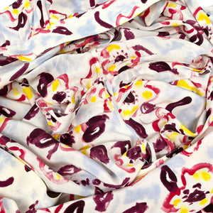CHANEL Vintage 96C CC Mark Camellia Silk Shirt Pants Set #38 Multicolor RankAB+