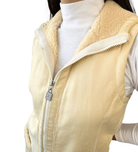 CHANEL Sport Vintage 08A CC Mark Mouton Vest Jacket #36 Hoodie Cream Rank AB