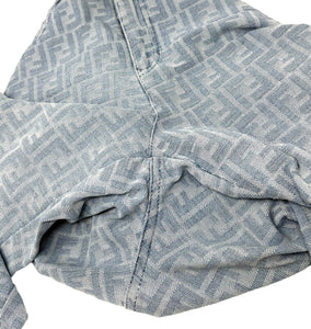 FENDI Vintage Zucca Monogram Logo Denim Pants #41 Light Blue Cotton Rank AB