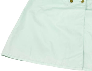 CHANEL Vintage Coco Mark Logo Shirts #40 Blouse Green Gold Cotton Button RankAB