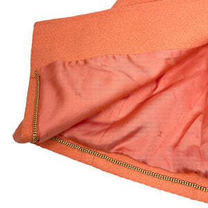 CHANEL Vintage 97P CC Logo Jacket #44 Orange Gold Wool Button Pocket Rank AB