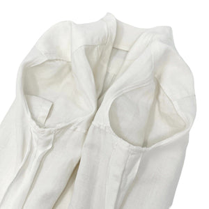 CHANEL Vintage 97P CC Mark Button Shirt Dress #36 One-piece White Linen Rank AB