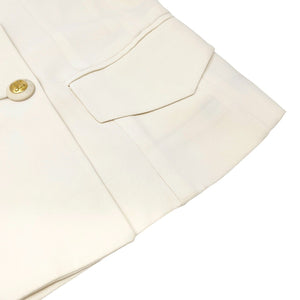 CELINE Vintage Logo Button Jacket #38 Short Sleeve Cream Gold Acetate Rank AB