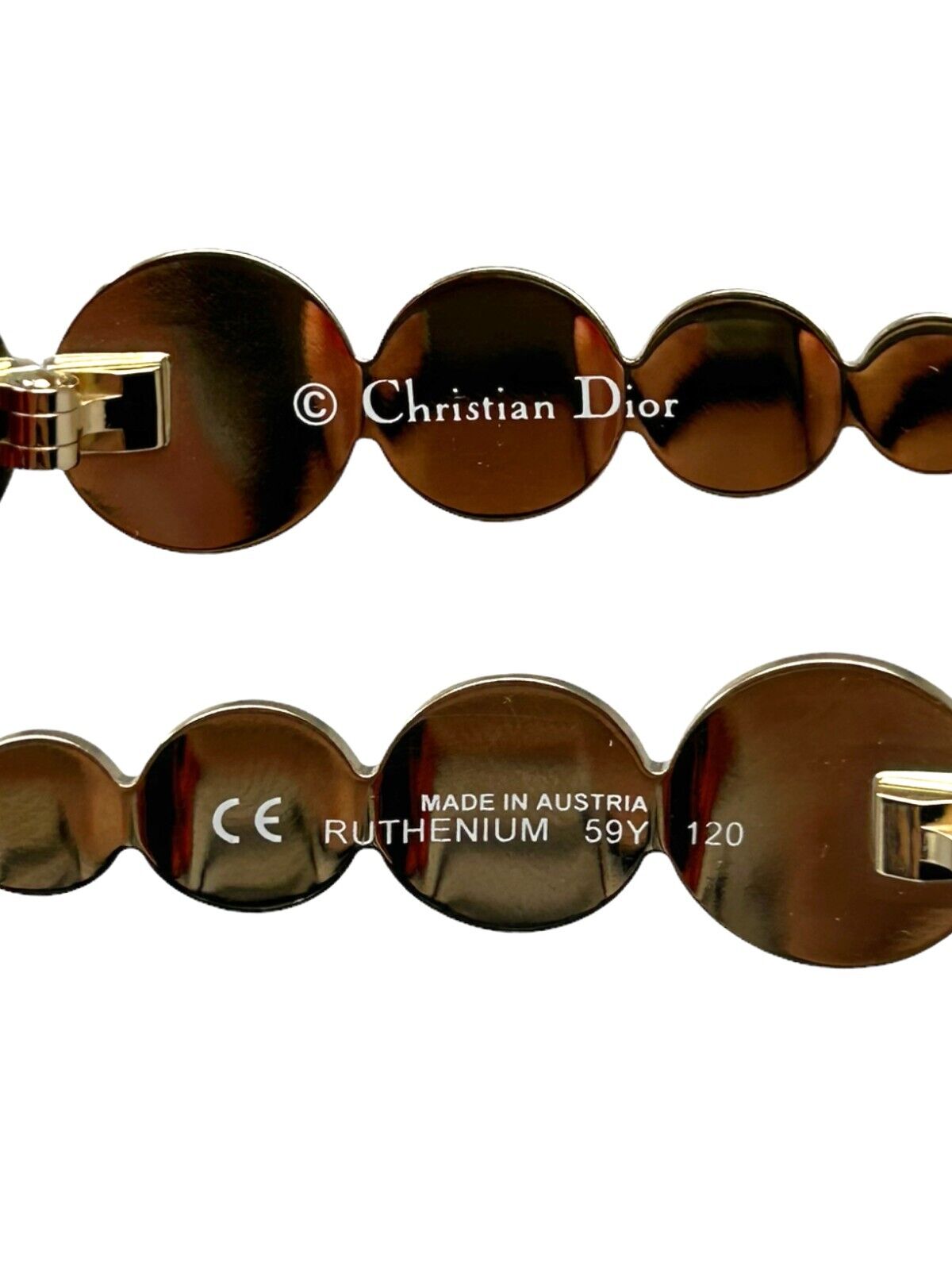 Christian Dior Vintage Logo Sunglass 59Y 120 Shades Red Silver Metal Rank AB