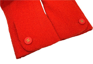 CHANEL Vintage 94A Coco Mark Logo Jacket #40 Wool Nylon Red RankA