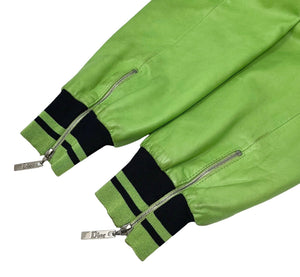 Christian Dior Vintage Logo Lambskin Jacket #36 Zip Light Green Leather RankAB